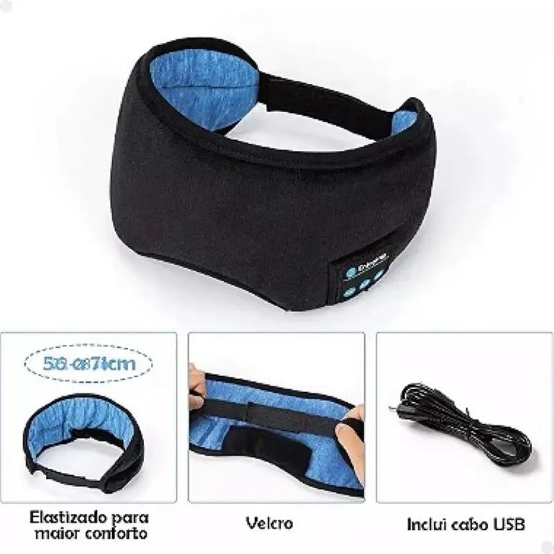 Máscara de dormir capa olho c/bluetooth fone de ouvido estéreo embutido **RbdadStore**