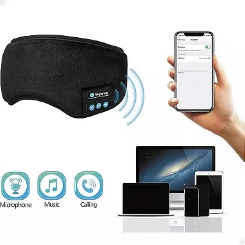 Máscara de dormir capa olho c/bluetooth fone de ouvido estéreo embutido **RbdadStore**