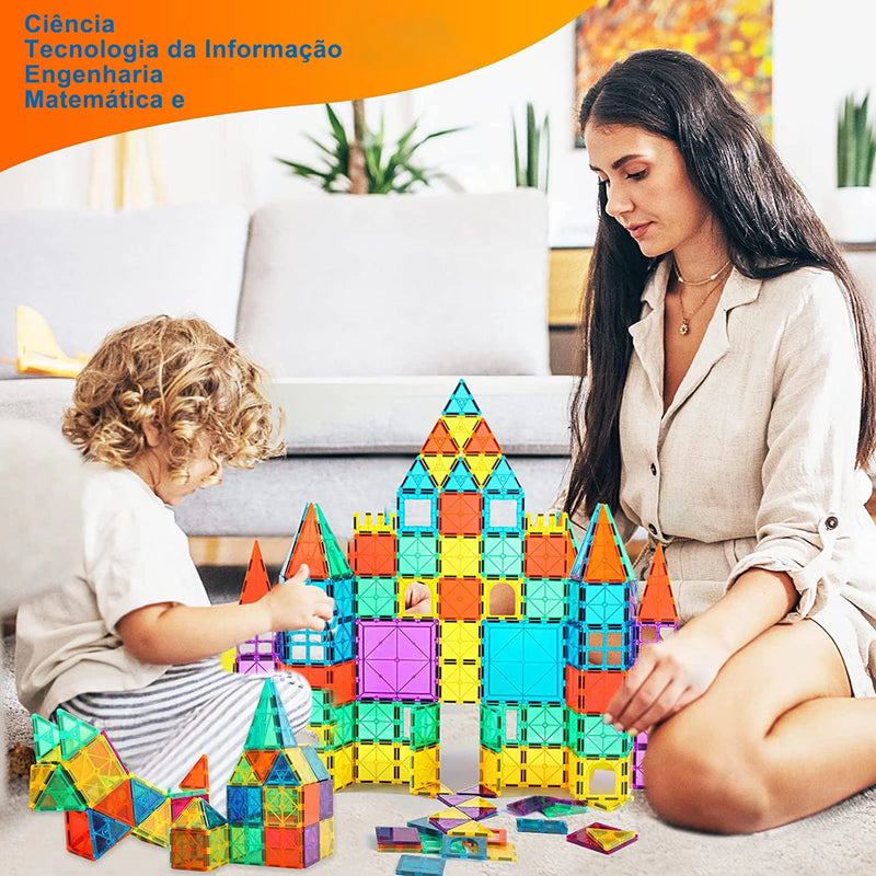 Blocos de Construção Magnéticos Montessori Brinquedos Educativos para Crianças RbdadStore