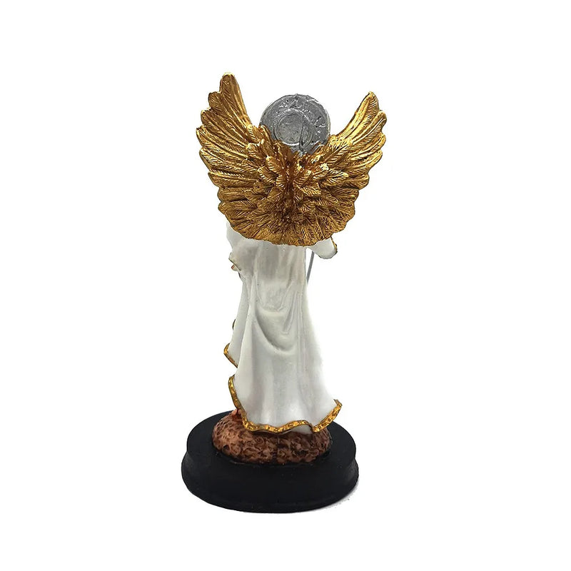 Escultura de Anjo em São Rafael São Rafael Resina 15cm Imagem Arcanjo da Cura Presente Religioso Católico