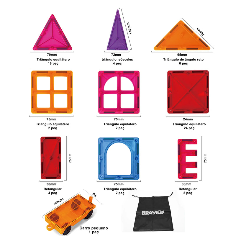 Blocos de Construção Magnéticos Montessori Brinquedos Educativos para Crianças RbdadStore