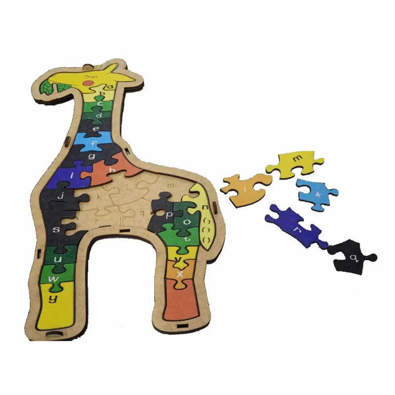 Brinquedo educativo alfabeto quebra cabeça GIRAFA escola RbdadStore