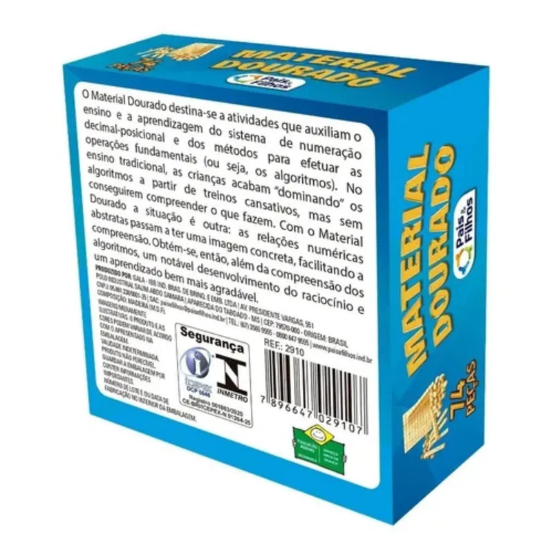 Jogo Tidactic Material Madeira Dourada 74 Peças Educativo RbdadStore