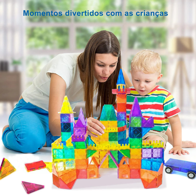 Blocos de Construção Magnéticos Montessori Brinquedos Educativos para Crianças RbdadStore