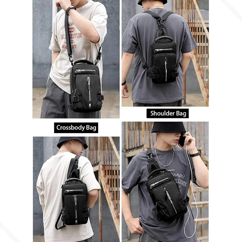 Mochila masculina multifuncional bolsa de ombro tipo à prova d'água RbdadStore