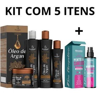 Kit Capilar Bio Instinto: Óleo de Argan, Spray Hidratante e Pente para Tratamento Intenso dos Cabelos BeP - RbdadStore