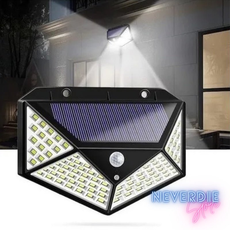 LuminarEco SolarMax: Luz de Parede com Placa Solar, 100 LEDs e Envio Imediato AmD - RbdadStore