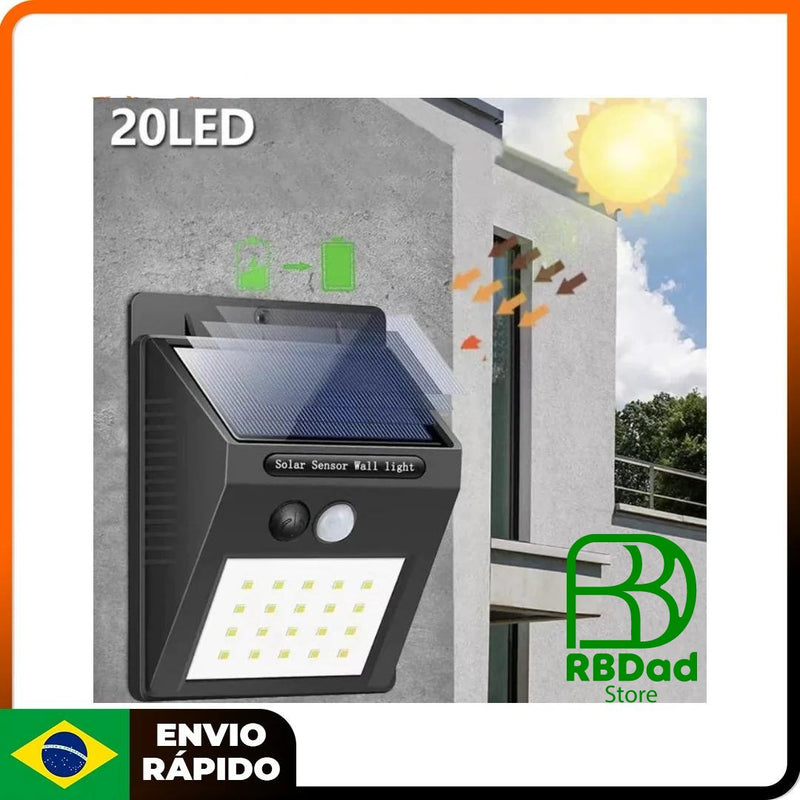 Solar Luminaire com Sensor de Presença: Iluminação LED Automática para Áreas Externas com Entrega Expressa AmD TdeC - RbdadStore